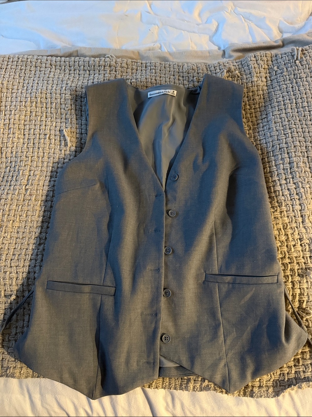Abercrombie & Fitch Gray Button-Front Waistcoat